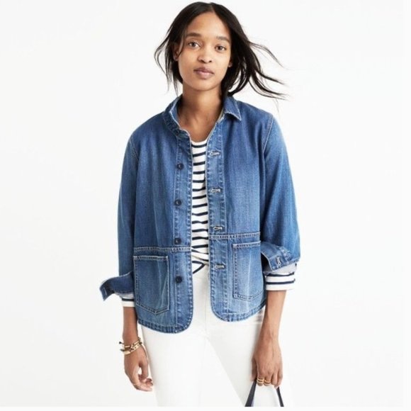 Madewell Denver Chore Denim Button Down Jean Jacket - Picture 1 of 11